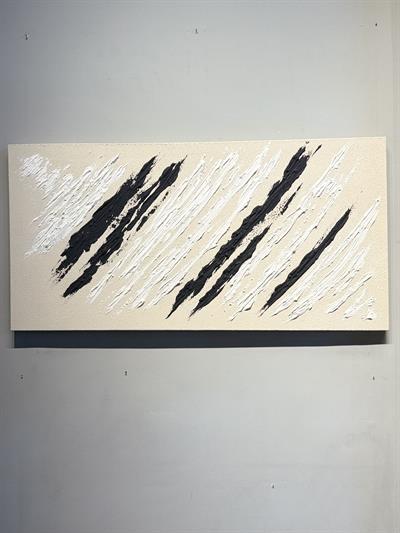 Siyah Beyaz Yağlı Boya Detay Duvar Aksesuarı I KZY-EXC-432