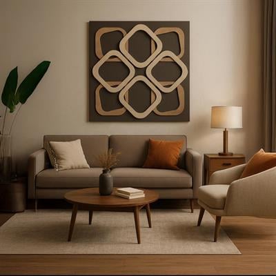 Soft Renk Geometrik Detay Kabartmalı Duvar Aksesuarı I KZY-EXC-492