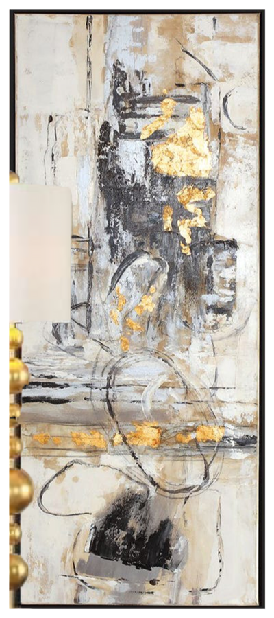 Soyut Modern  Gri Renkte Doku İşlemli Kanvas Tablo I KZY-AB-2302