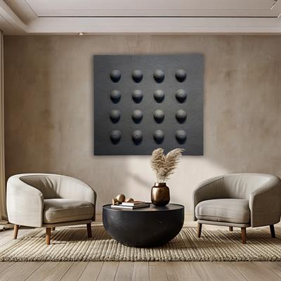 Tek Renk Yuvarlak Detay Siyah Duvar Aksesuarı I KZY-EXC-425