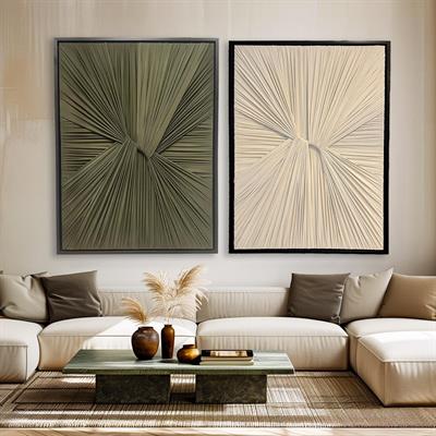 Yeşil ve Krem Renk Detay Kumaş Duvar Aksesuarı I KZY-EXC-485 ve KZY-EXC-441