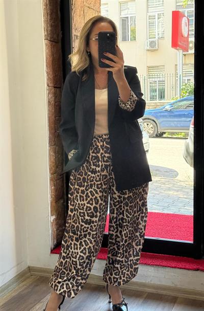 Leopar Desenli Şalvar Pantolon Yeni
