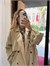 Premium Apoletli Poliviskon Trench Caramel