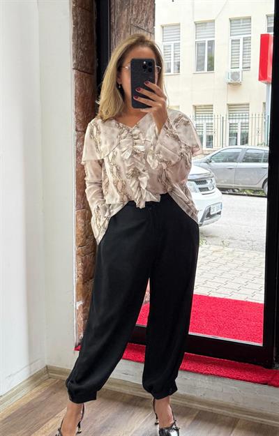Premium Şalvar Saten Pantolon Siyah