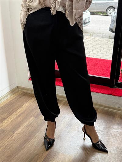Premium Şalvar Saten Pantolon Siyah