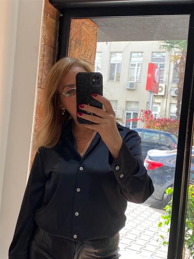 Saten Gömlek Siyah Yeni