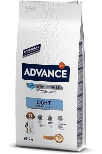 Advance Light Medium Düşük Kalorili Tavuklu Orta Irk Köpek Maması 12 Kg 