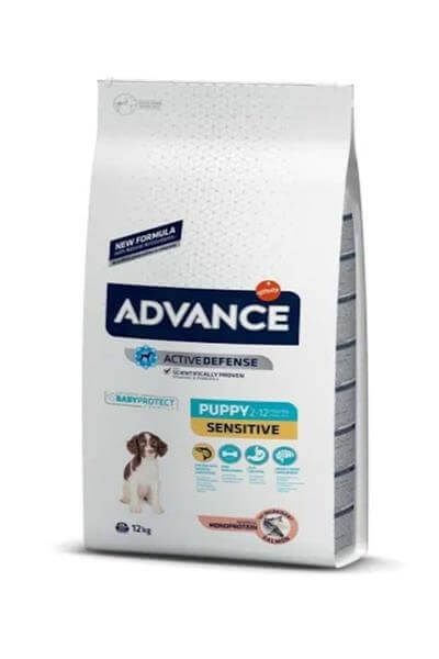 Advance Somonlu ve Pirinçli Hassas Sindirim Sistemi için Yavru Köpek Maması 12kg