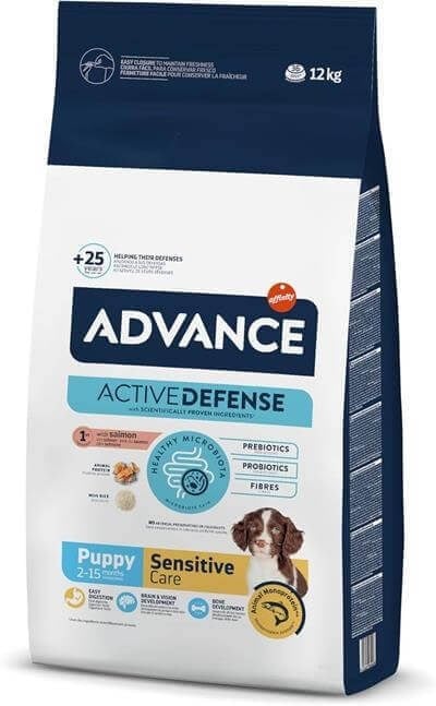 Advance Somonlu ve Pirinçli Hassas Sindirim Sistemi için Yavru Köpek Maması 12kg