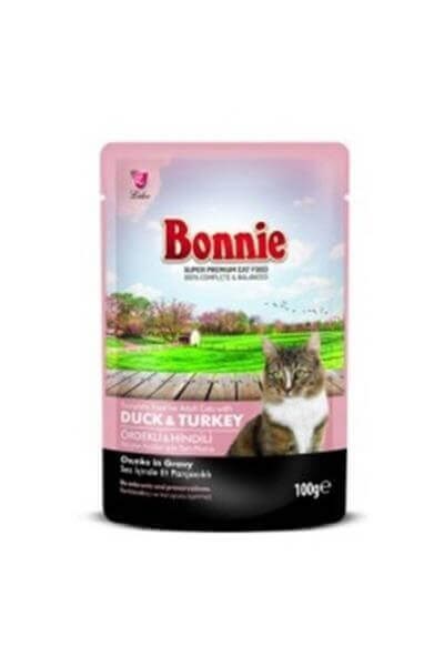 Bonnie Pouch Ördek Ve Hindi Etli Gravy Kedi Konserve 85gr