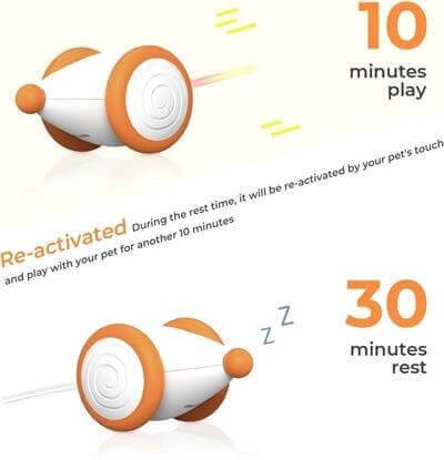 Cheerble Şarjlı Akıllı İneraktif Kedi Fare Oyuncağı, Turuncu 6 x 5 x 3.6 cm