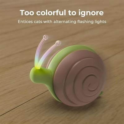 Cheerble Şarjlı Akıllı İneraktif Kedi Salyangoz Oyuncağı, Kahverengi 7x5x5.8 cm