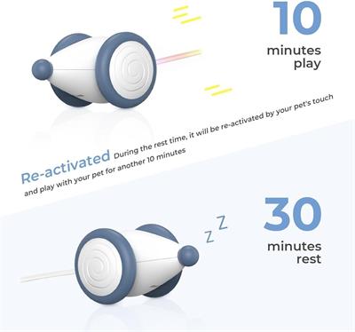 Cheerble Şarjlı Akıllı İneraktif Kedi Fare Oyuncağı, Mavi 6 x 5 x 3.6 cm