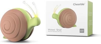 Cheerble Şarjlı Akıllı İneraktif Kedi Salyangoz Oyuncağı, Kahverengi 7x5x5.8 cm