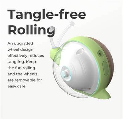 Cheerble Şarjlı Akıllı İneraktif Kedi Salyangoz Oyuncağı, Kahverengi 7x5x5.8 cm