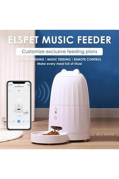 ELS Pet Müzikli Mama Otomatik Kedi Köpek Mama Kabı 4lt