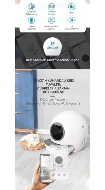 Els Pet Otomatik Smart Pro Akıllı Kedi Tuvaleti