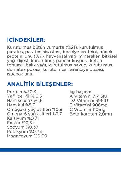 Hills Cat Hypoallergenic  Tahılsız Yumurta ve Böcek Proteinli Kedi Maması 1,5 kg