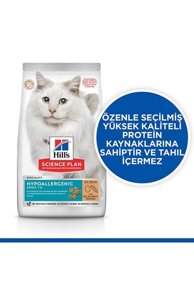 Hills Cat Hypoallergenic  Tahılsız Yumurta ve Böcek Proteinli Kedi Maması 1,5 kg