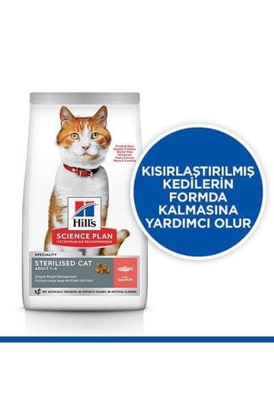Hills Cat Sterilized Somonlu Kısırlaştırılmış Kedi Maması 10 Kg