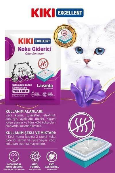 Kiki Excellent Kedi Kumu Koku Giderici Toz Lavanta 25 GR
