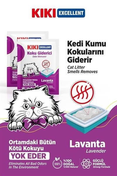 Kiki Excellent Kedi Kumu Koku Giderici Toz Lavanta 25 GR