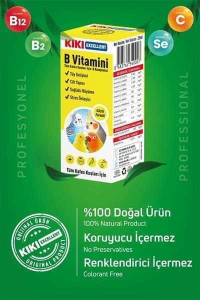 Kiki Excellent Kuşlar İçin B Vitamini 25 ML