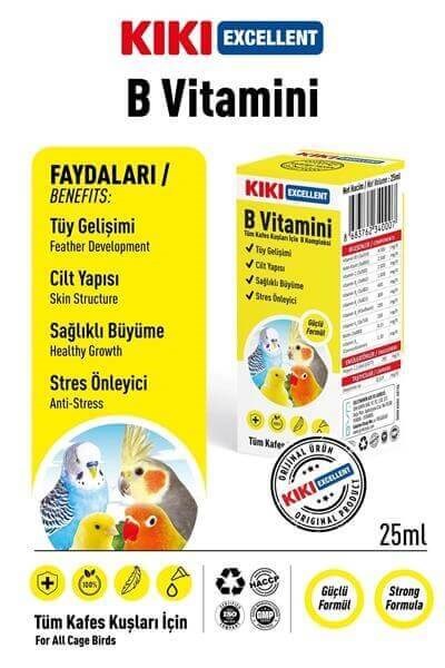 Kiki Excellent Kuşlar İçin B Vitamini 25 ML