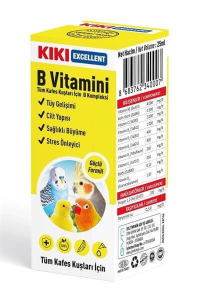 Kiki Excellent Kuşlar İçin B Vitamini 25 ML