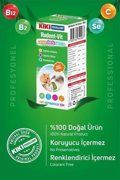 Kiki Excellent Rodent-Vit Kemirgenler İçin Multi Vitamin 25 ML