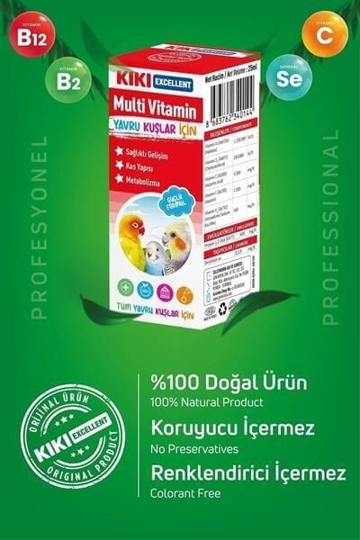 Kiki Excellent Yavru Kuşlar İçin Multi Vitamin 25 ML