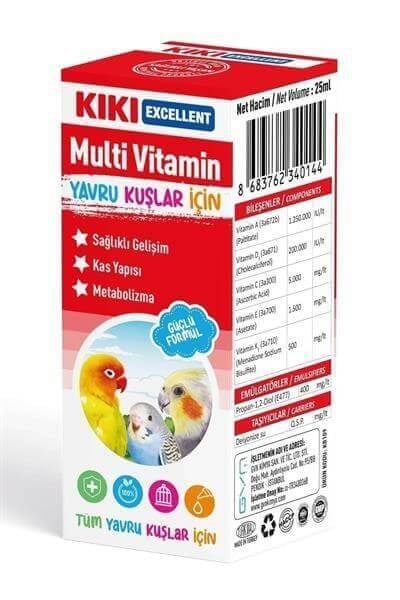 Kiki Excellent Yavru Kuşlar İçin Multi Vitamin 25 ML