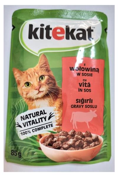 Kitekat Pouch Yaş Mama Sığır Etli 85GR 28 Adet