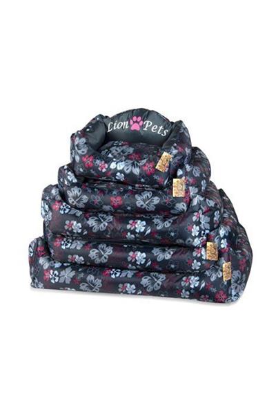 Lion Başlıklı Yatak Çiçekli Lacivert-63X51X27 cm