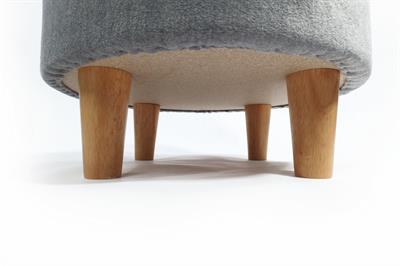 M-PETS ROUND ELEVATED AHŞAP AYAKLI KEDİ YATAĞI GREY