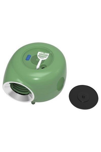 M-PETS SPACE 1 KAPALI KEDİ TUVALETİ GREEN 57X55X44CM