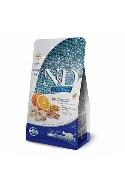 N&D Düşük Tahıllı Morina Balıklı ve Portakallı 1.5 Kg Yetişkin Kuru Kedi Maması