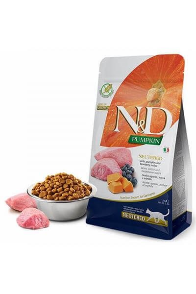 N&D Pumpkin Kuzulu Yaban Mersinli Kısırlaştırılmış Kedi Maması 1,5 Kg