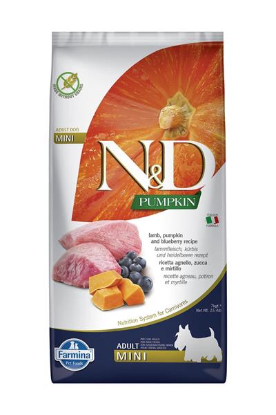 N&D Pumpkin Balkabaklı Kuzu Etli Tahılsız Küçük Irk Yetişkin Köpek Maması 7 Kg