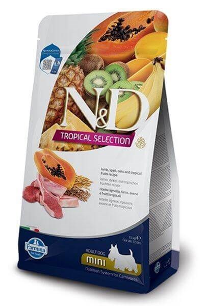 N&D Tropical Selection Kuzu Etli ve Tropikal Meyveli Mini Irk Yetişkin Köpek Maması 1,5kg