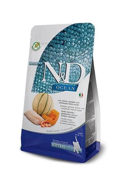 N&D Ocean Morina Balığı, Karides, Balkabağı & Kavun Kıtten 1,5 Kg