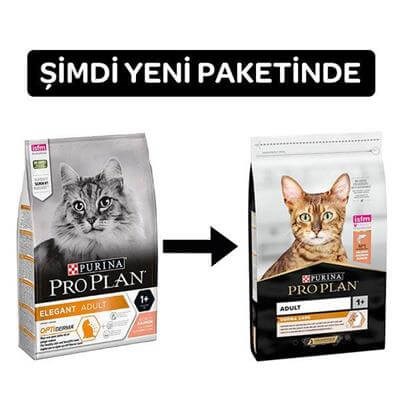 Pro Plan Elegant Derma Care Somonlu Tüy Yumağı Önleyici Yetişkin Kedi Maması 3kg