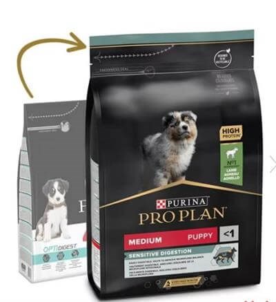Pro Plan Puppy Medium Sensitive Digestion Kuzulu ve Pirinçli Orta Irk Yavru Köpek Maması 12kg