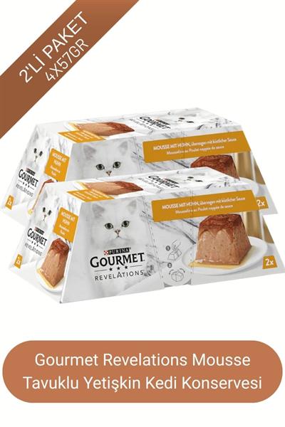 Revelations Mousse Tavuklu Sosla Kaplı Lezzet Kedi Ödül Yaşmama 2x57 Gr 114 Gr X 2 Paket