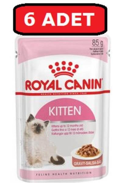 Royal Canın Yavru Kedi Yaş Mama 6 Adet X 85 gr Kitten Gravy Soslu