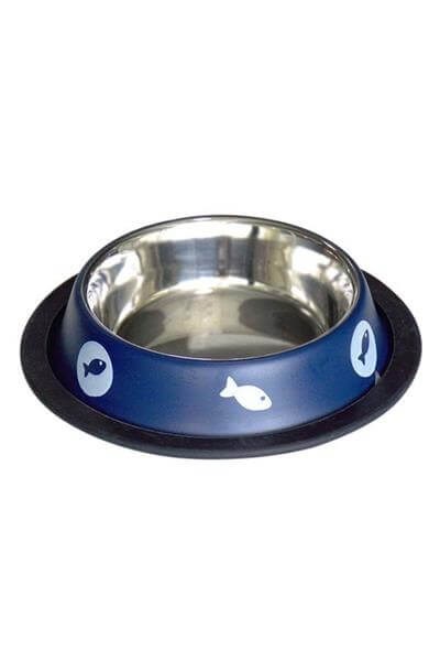 Tommy 8 OZ desenli çelik mama kabı Mavi