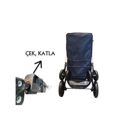 Tommy Evcil Hayvan Arabası 74,5x46,5x97,5cm Lacivert Max 15kg