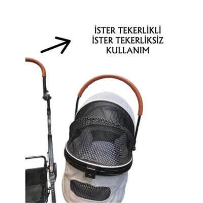 Tommy Evcil Hayvan Arabası 76,5x48x99cm Gri Max 15 Kg