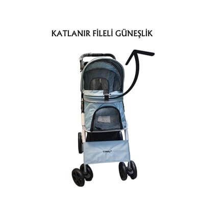 Tommy Evcil Hayvan Arabası 78x46x99,54cm Turkuaz Max 15 Kg