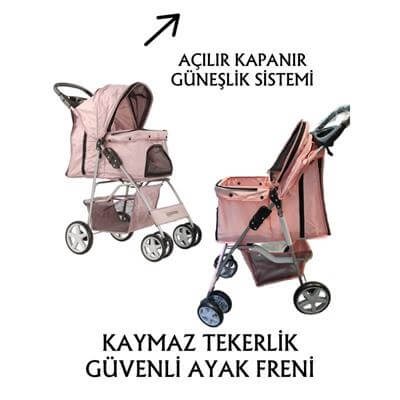 Tommy Evcil Hayvan Arabası 82x46x99cm Pembe Max 15 Kg